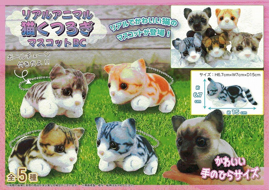 リアル アニマル 明るく 猫のおすわり マスコット BC ぬいぐるみ