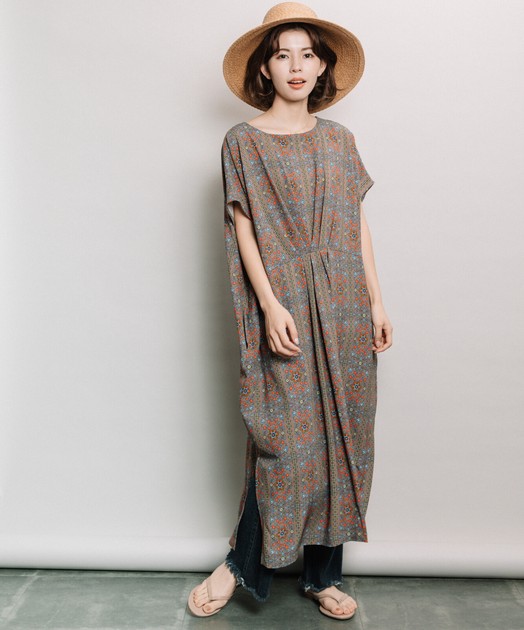 Batik 2WAY Print Print One-piece Dress | Import Japanese products at ...
