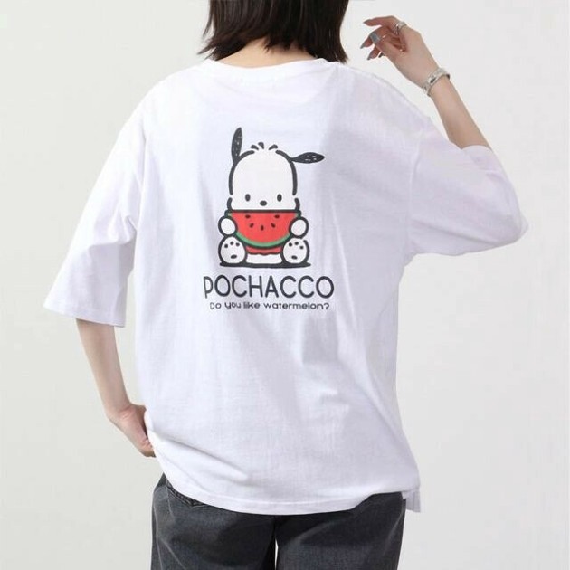 ポチャッコ コラボ[WAIKEI]POCHACCO FLOWER HALF SLEEVE T-SHIRT Qoo10 WaiKei POCHACCO FLOWER ドット