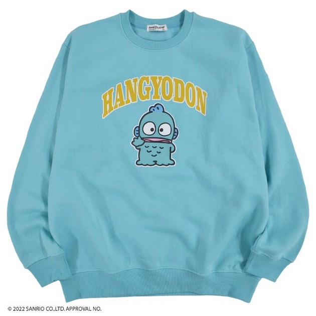 Sweatshirt Long Sleeves Hangyodon Sweatshirt Brushed Lining Sanrio  Characters Tops Printed