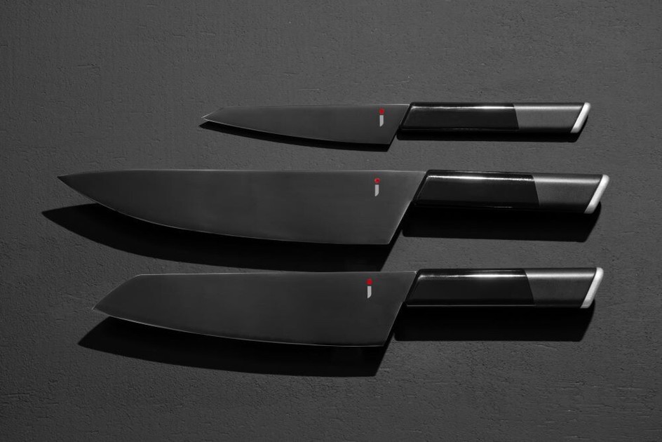 Wholesale 3 Piece Santoku Knife Set SILVER