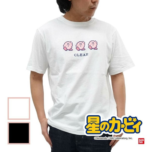 星のカービィ ドットアイコン Tシャツ(ホワイト) 見にくく M