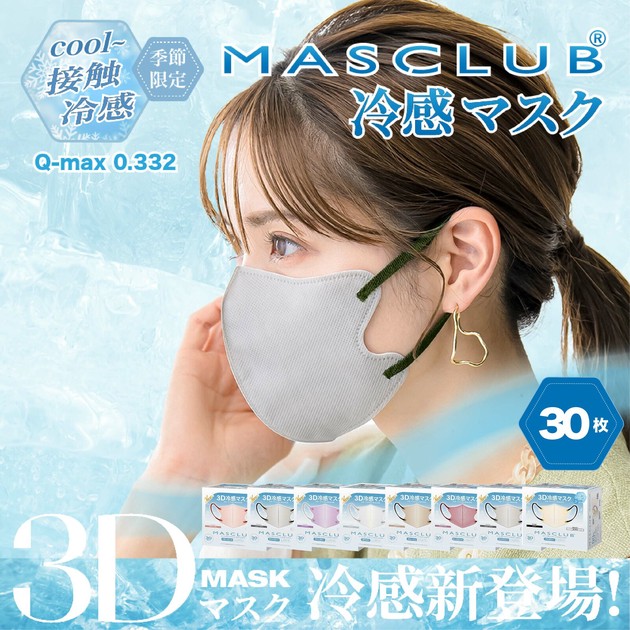 夏涼しい3D 令感マスク　30枚入り３箱．