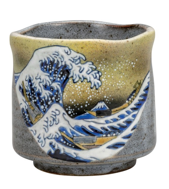 九谷燒日本茶杯神奈川沖浪裡北齋| 以批發價進口日本商品- SUPER