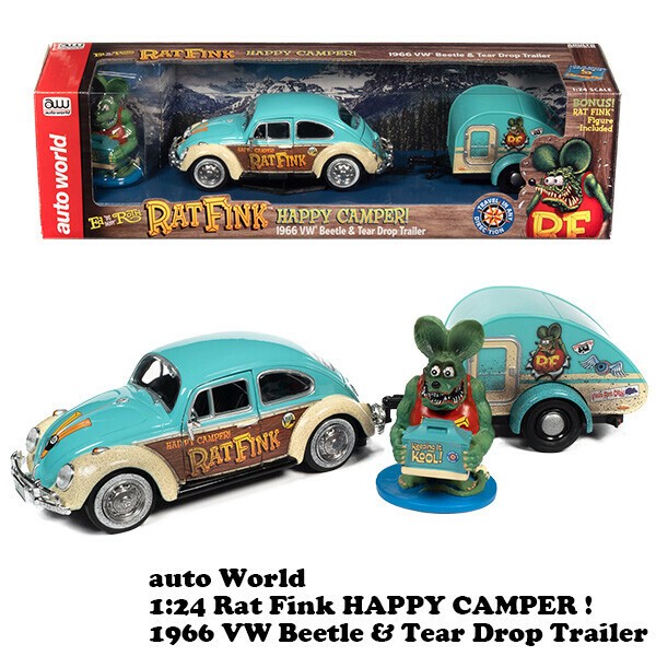 Amazon.com: Auto World Rat Fink 1966 VW Beetle w/Tear Drop