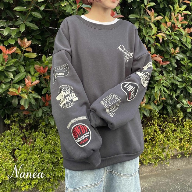 Sweatshirt Twill Wool-Lined Printed | Import Japanese products at