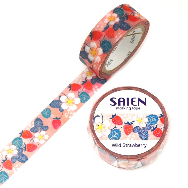 SAIEN  Masking Tape 20 mm x 3 m CLEAR Stamp Story - Strawberry