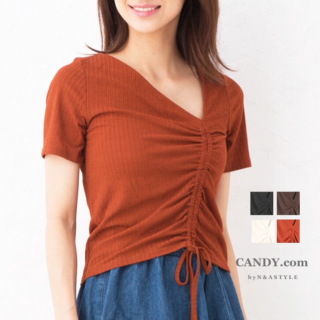 T-shirt/Tee Pullover Asymmetrical Shirring | Import Japanese