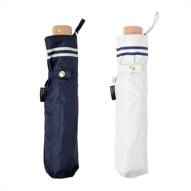 晴雨兼用傘】折傘 遮光 セーラーボーダーミニ55の商品ページ｜卸