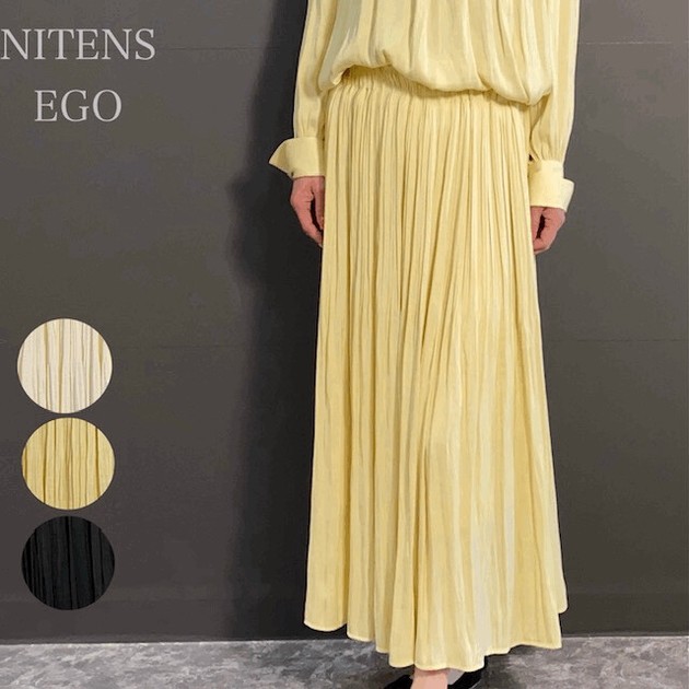 Skirt Pleated Long Skirt Satin Setup | Import Japanese products at