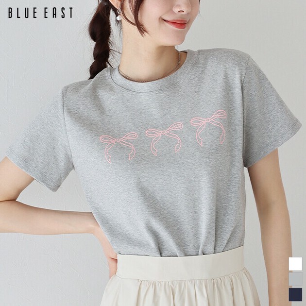 2024新作【リボンプリントTシャツ】 トップス カットソーの商品