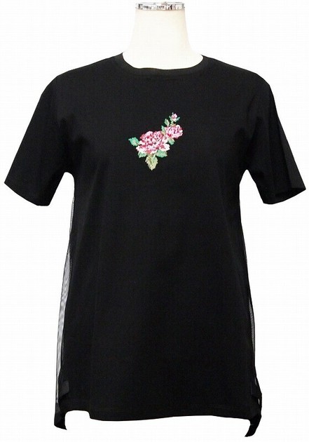 レイクアルスター　刺繍Tシャツ　黒　M〜L　ラピアンローズ レイクアルスター】刺繍Tシャツ・ブラック≪ウェア≫の商品