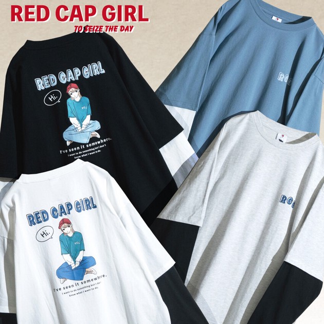 T-shirt Layered RED CAP GIRL | Import Japanese products at