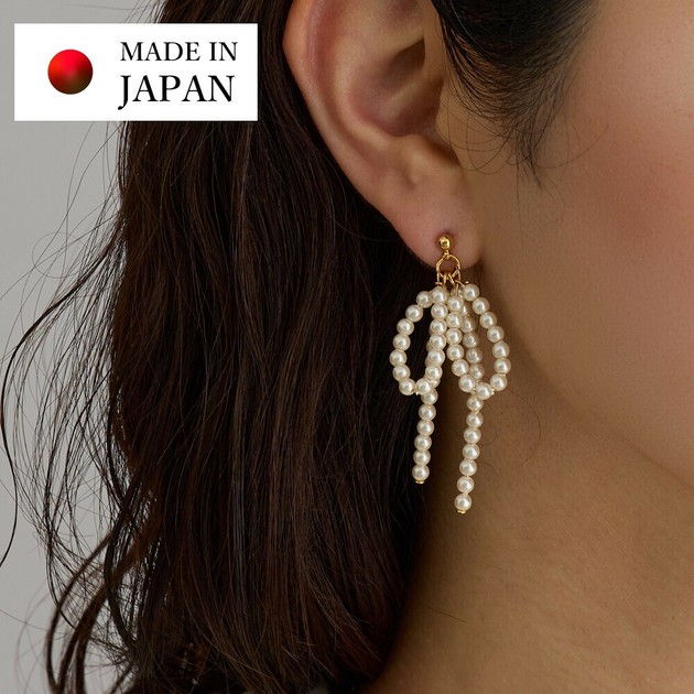 大ヒット商品】 イヤリング ピアス 日本製 パール ぶら下がり