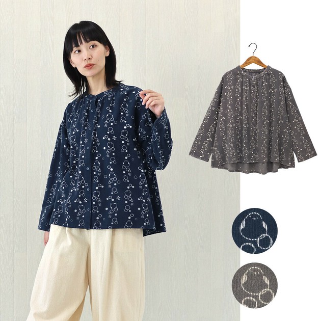 秋冬 長袖 シマエナガ ブラウス シンプル PORINA おしゃれ 大人 特価】【PORINA】ブラウス シマエナガの商品ページ｜卸・仕入れ
