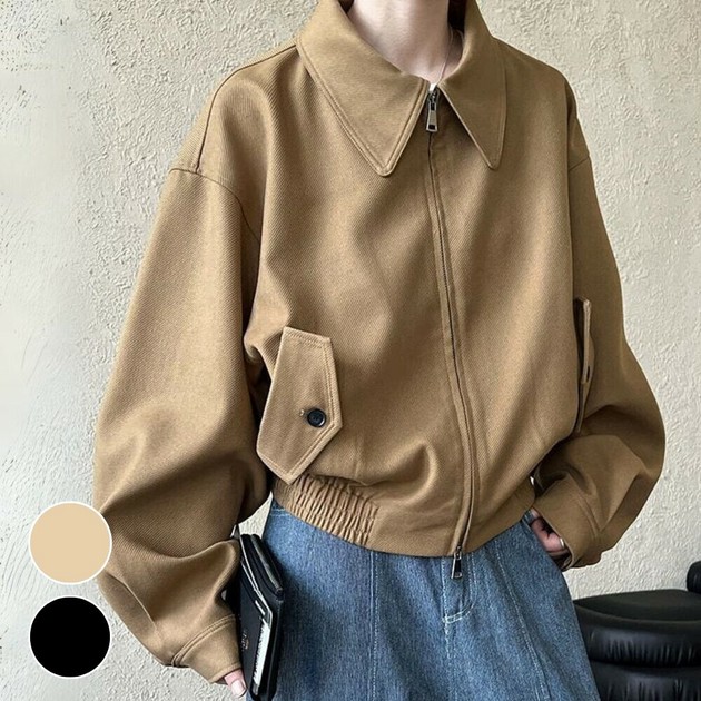 ごーけん【完売品】コットンショートブルゾン　ダークブラウン　XSサイズ ごーけん様 専用【完売品】コットンショートブルゾン ダーク
