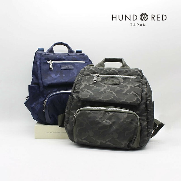 HUND RED)カモフラ柄3wayリュック レディース カジュアル 軽量の
