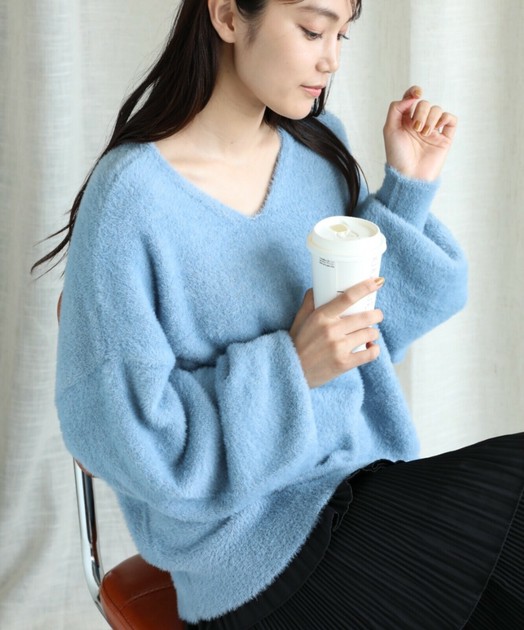 aimoha 》ラメ入りシャギーニット レディース セーター ソフト
