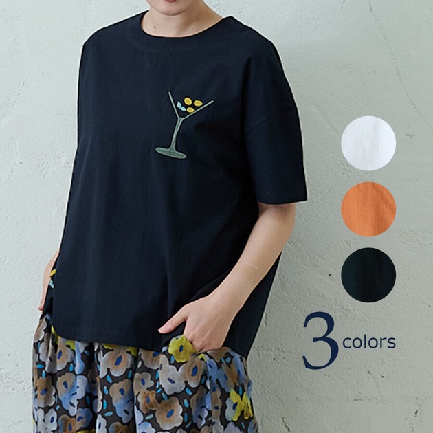 ブラウス シャツ EMAGO カクテル刺繍ブラウス レディース Emago ブラウス シャツ EMAGO 北欧植物刺繍ブラウス レディース