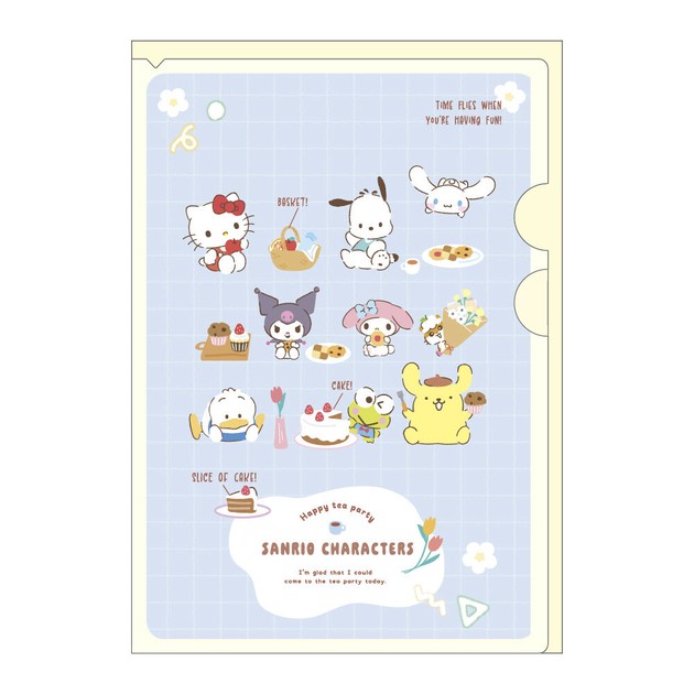サンリオキャラクターズ よこ型ポケット付きクリアファイル