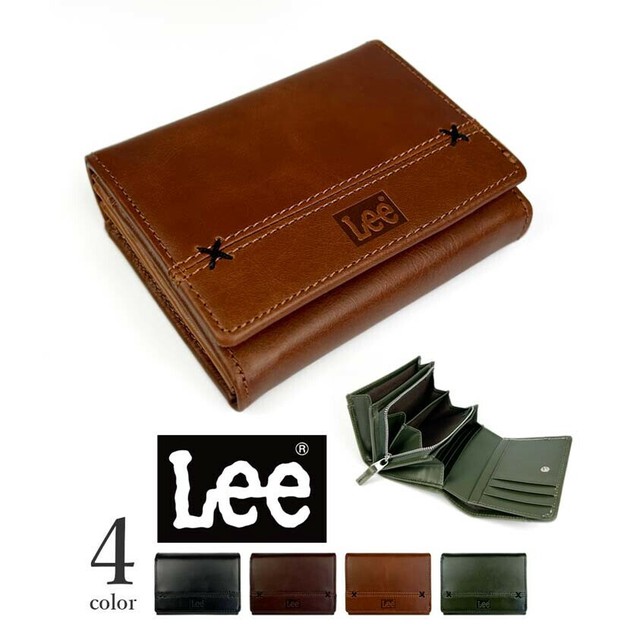 全4色 Lee リー クロスステッチデザイン 二つ折り 財布