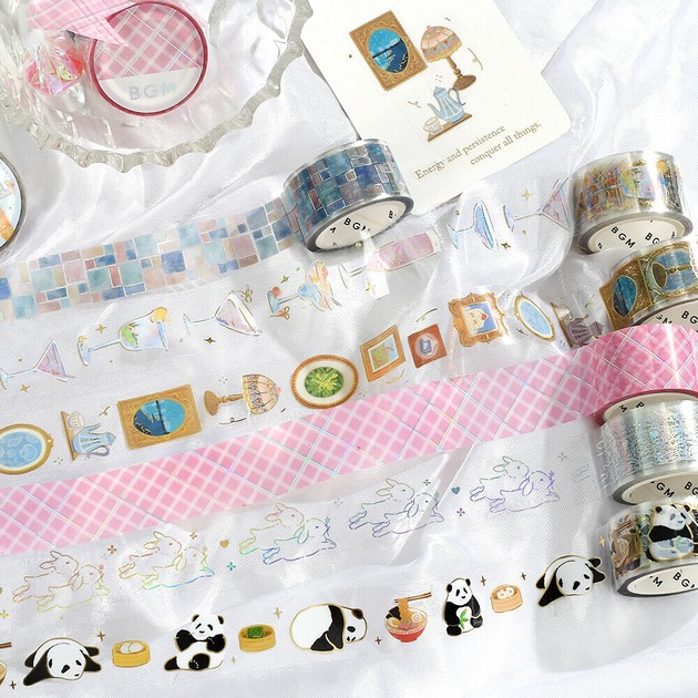 BGM LIFE Washi Tape Panda Clear 6-types | Import Japanese