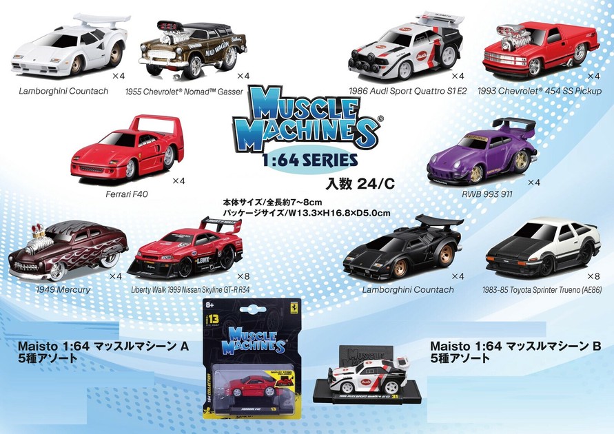 Maisto 1：64 マッスルマシーン B 5種アソート 200-331の商品
