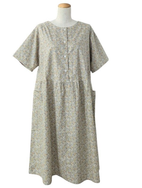 uramo♡enppさま専用(12300円) 新柄入荷 コットンプリント半開ワンピース 綿100％ 小花柄