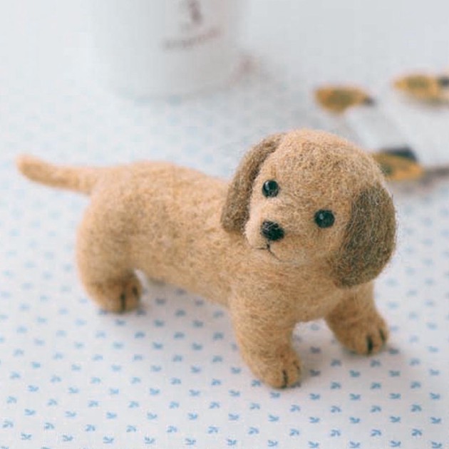 Felted dog Felting Kit  dachshund DIY Wool animals Felt Craft Kit