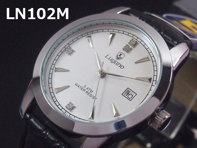 Lugano(ルガノ)メンズ腕時計 PUレザーベルト 日本製ムーブメント カレンダー表示 5気圧防水の商品ページ｜卸・仕入れサイト【スーパーデリバリー】