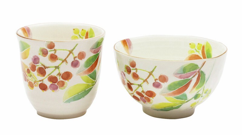 Mino Ware Gift Hana Kotoba Rice Bowl Japanese Tea Cup Nandina Import Japanese Products At Wholesale Prices Super Delivery