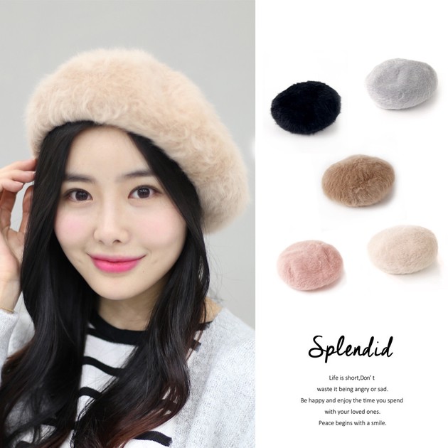 rabbit fur beret