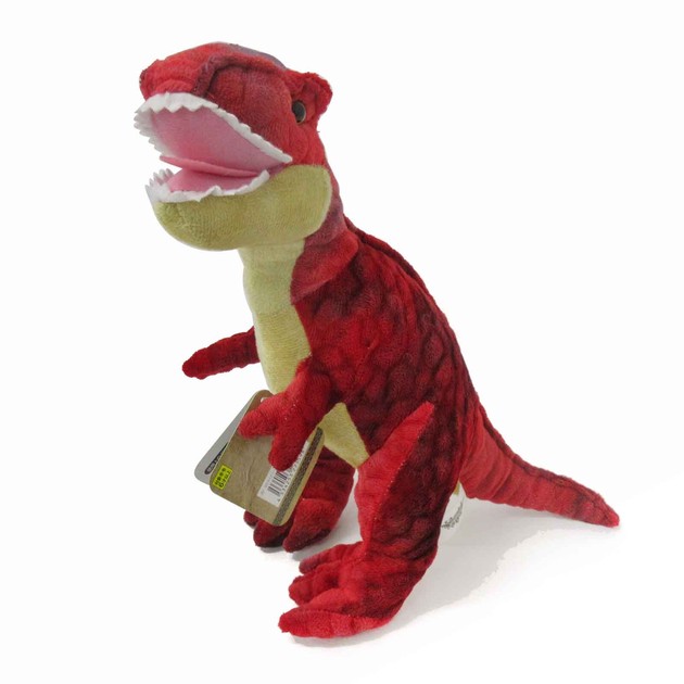 red stuffed dinosaur