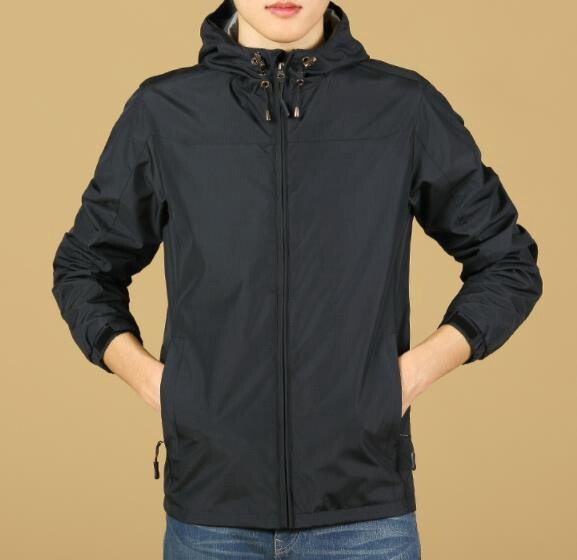 plain black jacket with hood