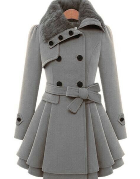 Ladies Chesterfield Coat Pea Coat Trench Coat Coat Long Coat