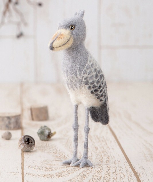 羊毛フェルト　ハシビロコウ 羊毛フェルトのハシビロコウ – muumuufactory