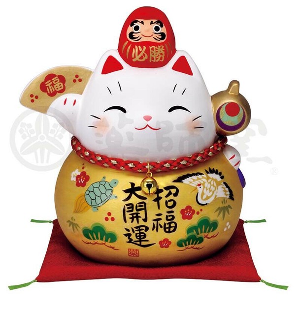 赤絵 七福神中招き猫 赤絵 七福神中招き猫