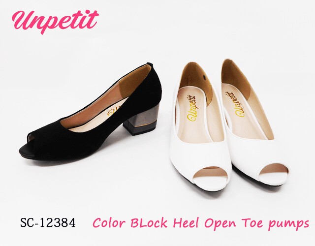 block heel pumps open toe