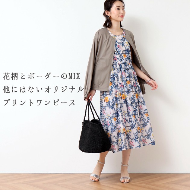 India Cotton Border Floral Pattern Print Long One Piece Dress Import Japanese Products At Wholesale Prices Super Delivery