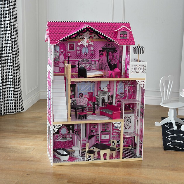 ドールハウス　KIDKRAFT KidKraft So Stylish Mansion Dollhouse With EZ Kraft Assembly