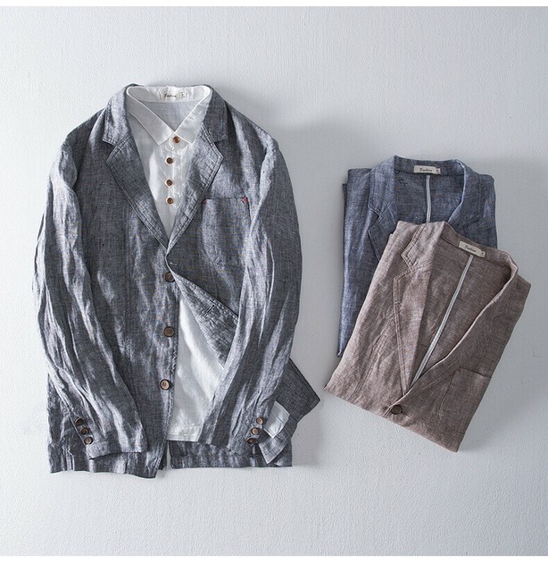 Men S Fashion Long Sleeve Cotton Linen Clothing Export Japanese