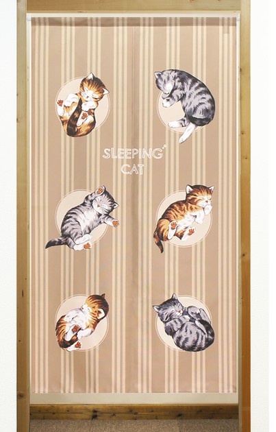 JAPANESE Noren Curtain NEW Cat Sleep LONG SIZE MADE IN JAPAN 