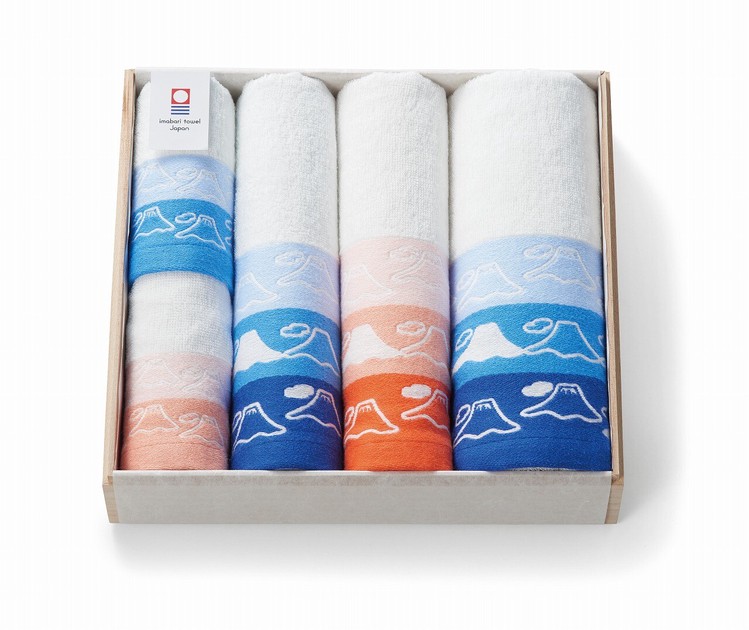Imabari Towel face towel Light Blue wooden boxed Japan 