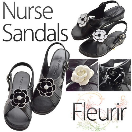 Comfortable Closs Nurse Sandal Heel Decoration Flower Enamel Salon Sandal Import Japanese Products At Wholesale Prices Super Delivery