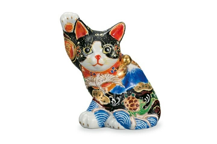 卸し売り購入 九谷焼】5.5号横座り招き猫 縁起尽くし【日本製】の商品ページ 工芸品