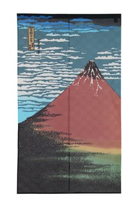 Ukiyoe(A Woodblock Print) Japanese Noren Curtain Red Japanese Style Space Hokusai