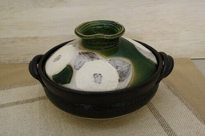 家族だんらん「土鍋の器」　織部花椿　6号土鍋／8号土鍋