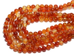 【丸ビーズ】天然カーネリアン(2A)  8mm【天然石 パワーストーン】