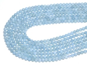 【丸ビーズ】アクアマリン (2A) 4mm【天然石 パワーストーン】