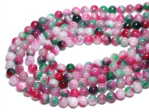 【丸ビーズ】ウォーターメロンジェード 8mm【天然石 パワーストーン】